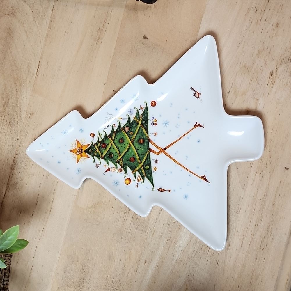 Royal Worcester Clare Mackie Tree-Shaped Dancing Tree Dish